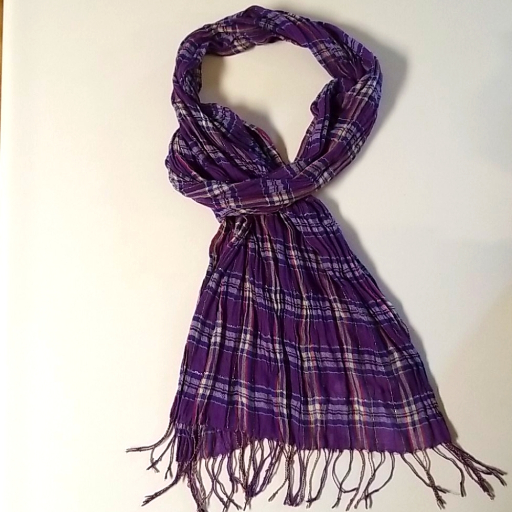 Nollie purple plaid scarf